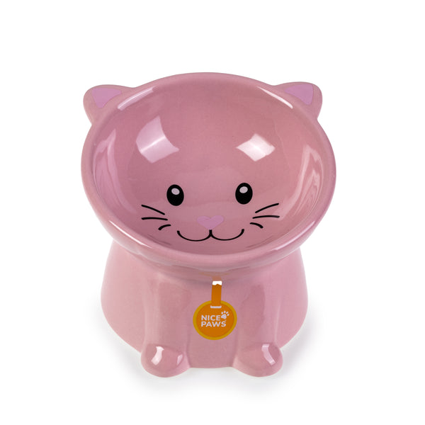Nice Paws Tilted Cat Bowl Pink