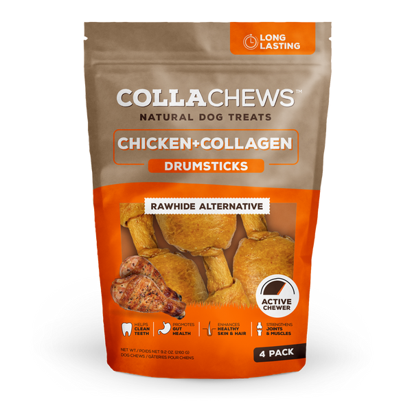 CollaChews Chicken & Collagen Drumsticks - 4 Pack Bag