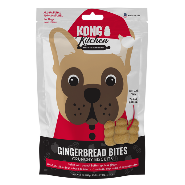 Holiday KONG Kitchen Crunchy Biscuit Gingerbread Bites 5 oz
