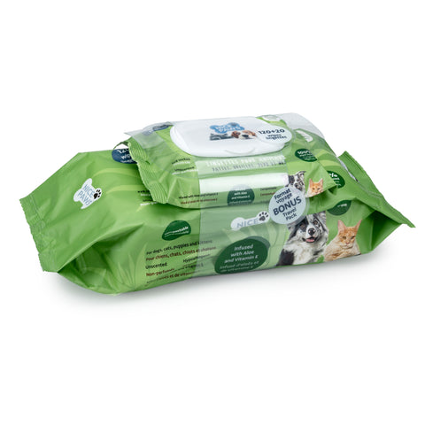 Nice Paws Plant-based Wipes 120 pc w/20 Bonus Pack