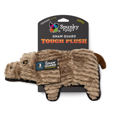 Spunky Pup Gnaw Guard Tough Plush Hippo