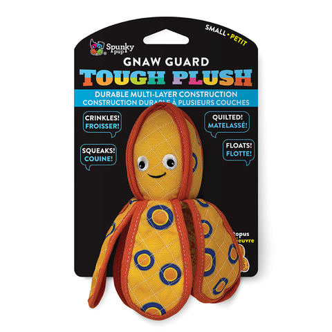 Spunky Pup Tough Plush Neon Octopus
