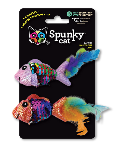 Spunky Pup Spunky Cat Sparkle Fish 2pk