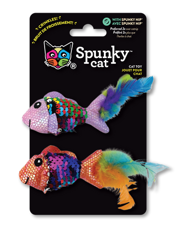 Spunky Pup Spunky Cat Sparkle Fish 2pk