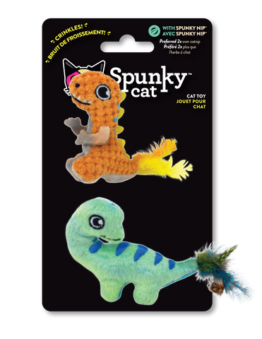 Spunky Pup Spunky Cat Dinos 2pk