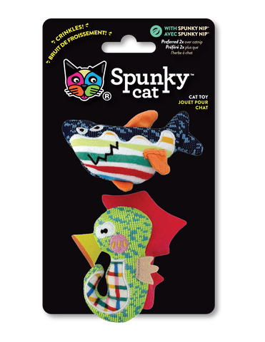 Spunky Pup Spunky Cat Fun Fabrics 2pk (Shark & Seahorse)