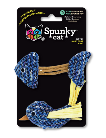 Spunky Pup Spunky Cat Textured 2pk (Fish & Bird)