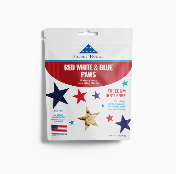 Spunky Pup Folds of Honor - Red White & Blue Paws
