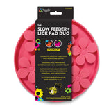 Spunky Pup Slow Feeder & Lick Pad Duo - Flower