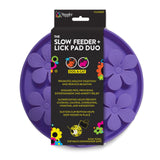 Spunky Pup Slow Feeder & Lick Pad Duo - Flower