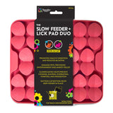 Spunky Pup Slow Feeder & Lick Pad Duo - Petal