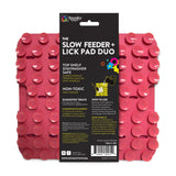 Spunky Pup Slow Feeder & Lick Pad Duo - Petal