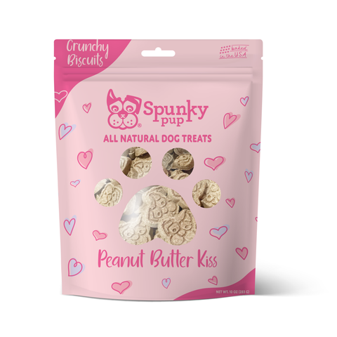 Spunky Pup Valentines Biscuits - Peanut Butter Kiss Treats 10 oz.