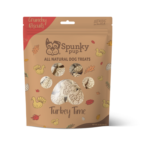 Spunky Pup Fall Biscuits - Turkey Time Treats 10 oz.