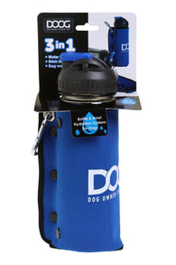 DOOG 3-in-1 Water Bottle & Bowl - Blue