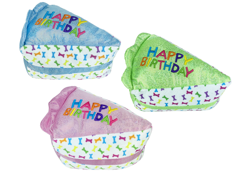 Multipet -  Birthday Cake Slice Shiny (Pink/Blue/Green)
