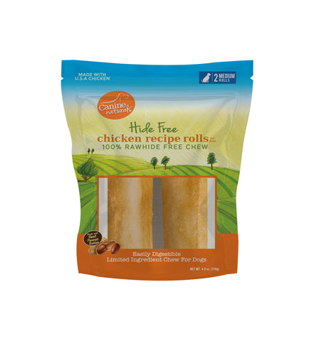 Canine Naturals Chicken Recipe Chew - 4" Roll (2 Pk)