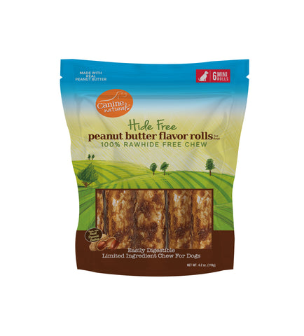 Canine Naturals Natural Peanut Butter Chew - 2.5" Mini Roll (6 Pk)