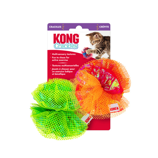KONG Crackles Fluff Balls 2-pk Assorted