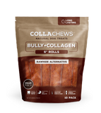 CollaChews 6" Bully & Collagen Rolls - 10 Pack Bag