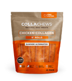 CollaChews 6" Chicken & Collagen Rolls - 10 Pack Bag