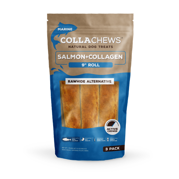 CollaChews 9" Salmon & Collagen Rolls - 3 Pack Bag
