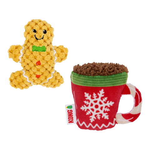 KONG Holiday Scrattles Gingerbread, Cocoa 2-Pk