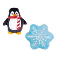 KONG Holiday Scrattles Penguin, Snowflake 2-Pk