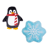 KONG Holiday Scrattles Penguin, Snowflake 2-Pk