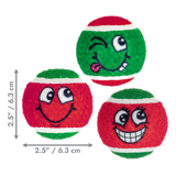 KONG Holiday Grinz Naughty&Nice Sports Balls 3-Pk