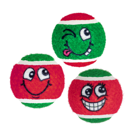 KONG Holiday Grinz Naughty&Nice Sports Balls 3-Pk