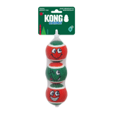KONG Holiday Grinz Naughty&Nice Sports Balls 3-Pk