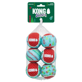 KONG Holiday SqueakAir Tennis Balls 6-Pk