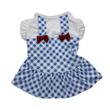 Hip Doggie Blue Gingham Dress-Ruby Red Bows