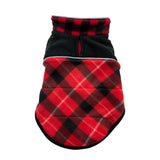 Hip Doggie Reversible Fleece Coat - Red Plaid