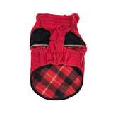 Hip Doggie Reversible Fleece Coat - Red Plaid