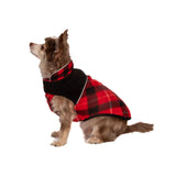 Hip Doggie Reversible Fleece Coat - Red Plaid