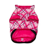 Hip Doggie Flex-Fit Reversible Puffer - Pink/Plaid