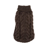 Hip Doggie Angora Cable Knit Sweater - Brown