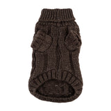 Hip Doggie Angora Cable Knit Sweater - Brown