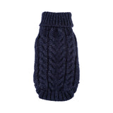 Hip Doggie Angora Cable Knit Sweater - Navy