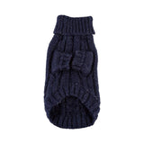 Hip Doggie Angora Cable Knit Sweater - Navy