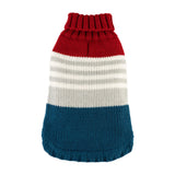 Hip Doggie Color Block Sweater - Red/Blue