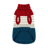 Hip Doggie Color Block Sweater - Red/Blue