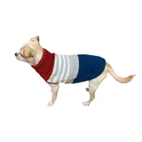 Hip Doggie Color Block Sweater - Red/Blue