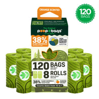 The Original Poop Bags® Orange Scented USDA Biobased Countdown Rolls (8 Rolls, 120 Ct)