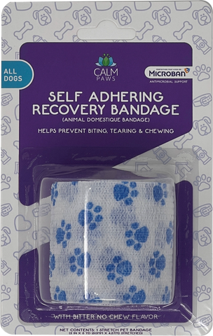 Calm Paws Recovery Self Adhesive Bandage Wrap with Microban and Anti Lick