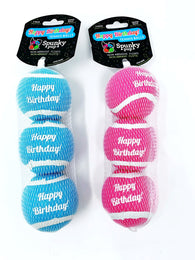 Spunky Pup Happy Birthday Ball 3-Pack