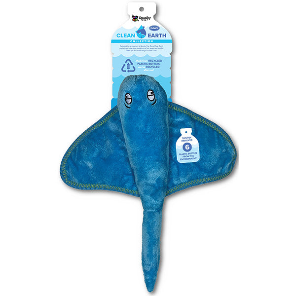 Spunky Pup Clean Earth Plush Stingray
