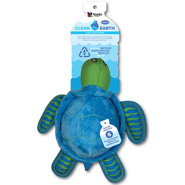 Spunky Pup Clean Earth Plush Turtle